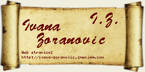 Ivana Zoranović vizit kartica